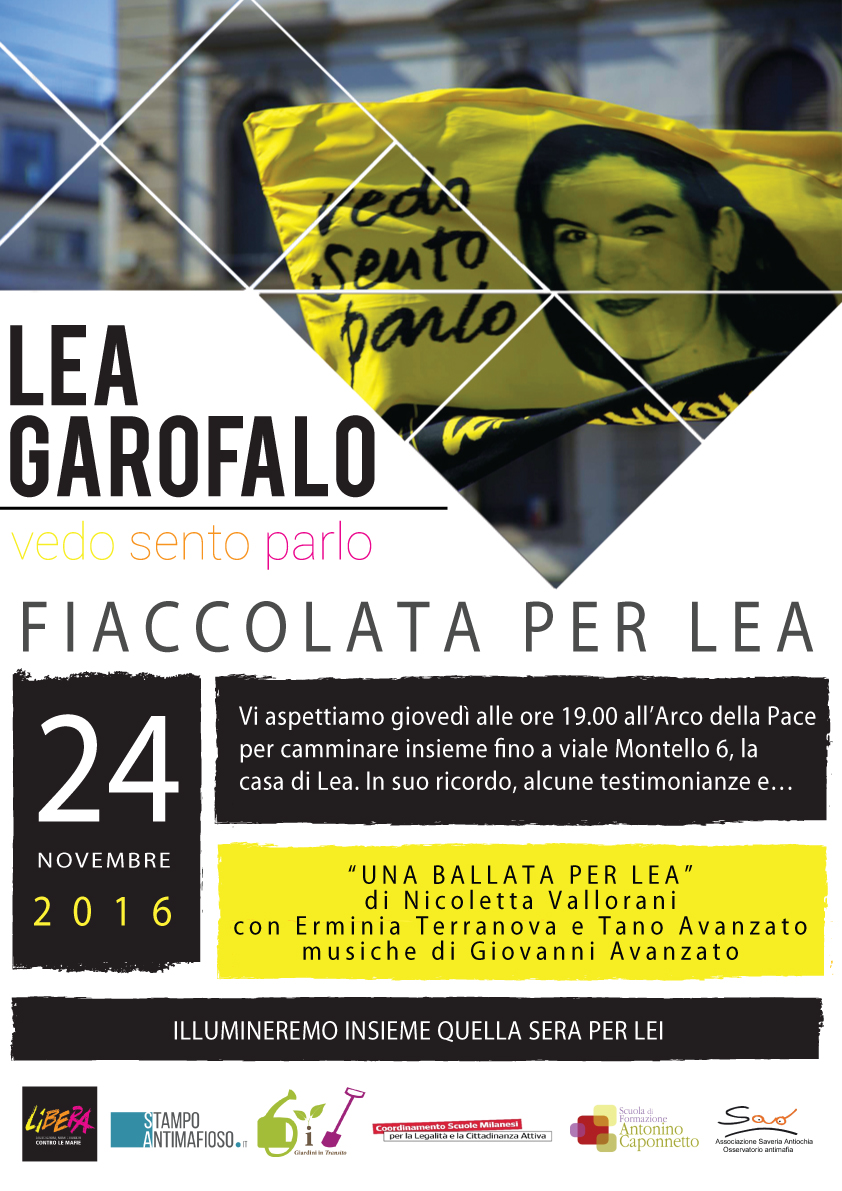 Lea Garofalo, Milano la ricorda con una fiaccolata il 24 novembre